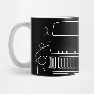 Bedford TJ classic lorry white outline graphic Mug